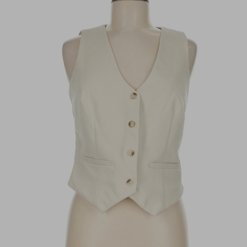 SO Cream Vest with Button Detail